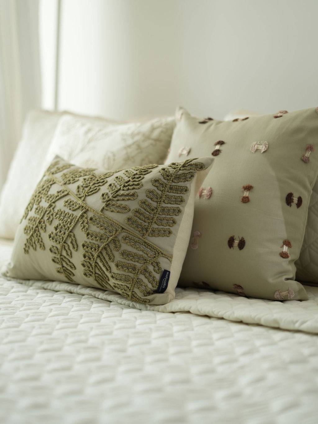 Sadyaska Adore Oats Beige and Ivory 300TC Cotton 10 Pcs Bedding Set