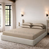 Sansaar by DDdecor Large Bedsheet Set with 2 Pillow Covers - Corsica - Taupe - Embroidered - 1 Pc