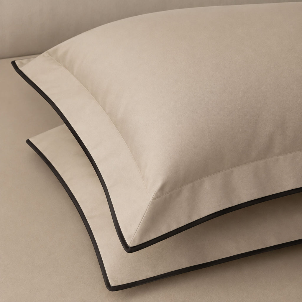 Sansaar by DDdecor Large Bedsheet Set with 2 Pillow Covers - Corsica - Taupe - Embroidered - 1 Pc