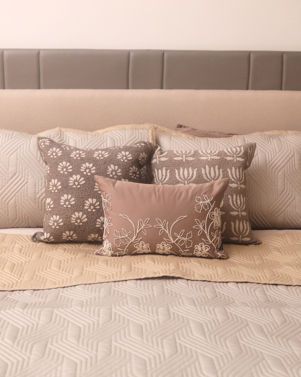 Sadyaska Magnolia Sand And Beige Cotton Rich Trousseau Set 10 Pcs Product