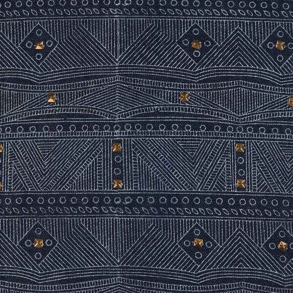Sadyaska Comfort Michigan Denim Printed Hand Block Embroidered Indigo Pillow Cushion Case 16" X 16"… 1 Pcs Cushion Cover