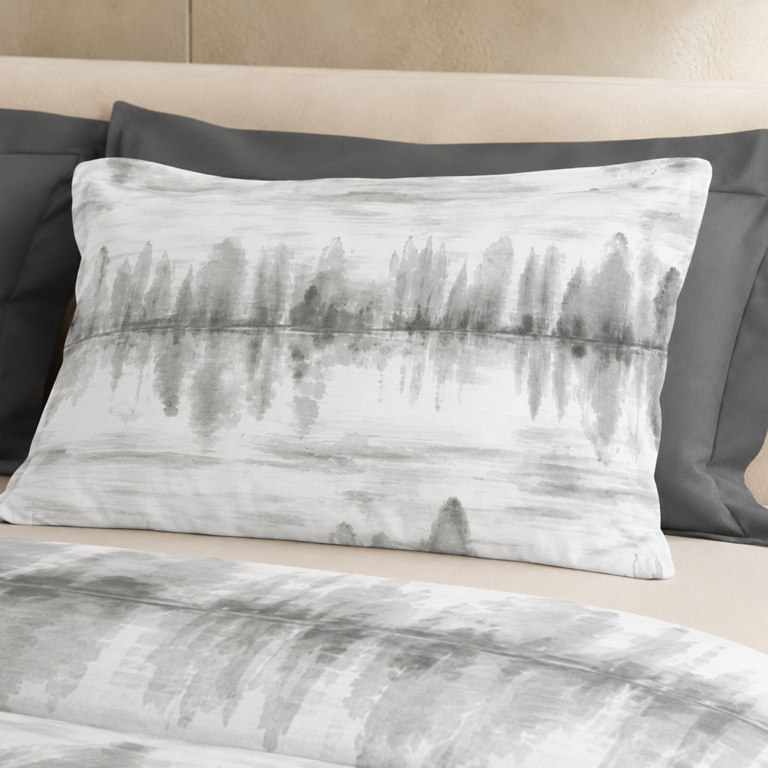 Sansaar by D'Decor Bedsheet with 2 Pillow Covers - Venice - landscape- Mud clay - Abstract Landscape Watercolour Pattern - 1 Pc