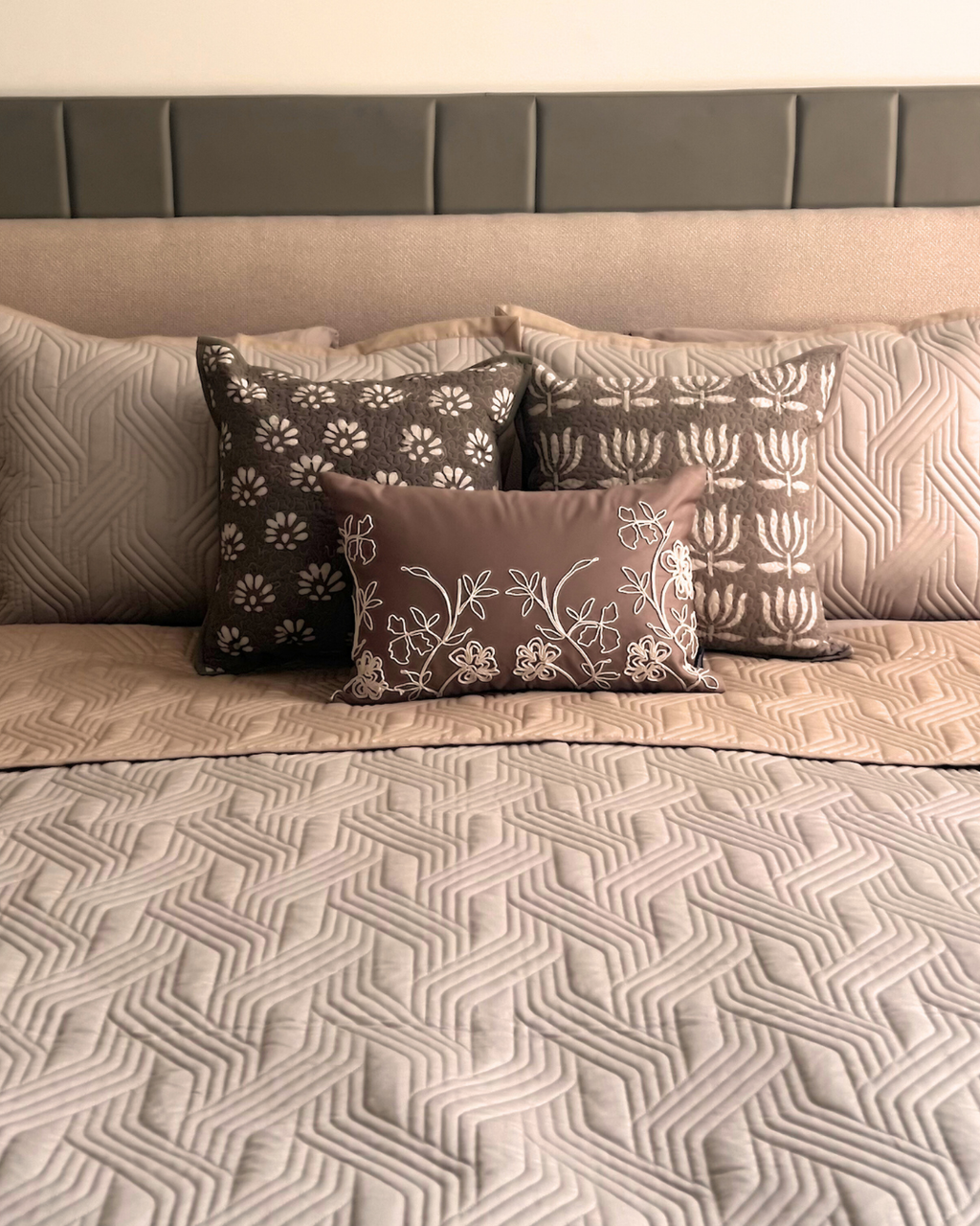 Sadyaska Magnolia Sand And Beige Cotton Rich Trousseau Set 10 Pcs Product
