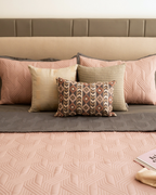 Sadyaska Magnolia Old Rose And Dark Grey Cotton Rich Trousseau Set 10 Pcs Product