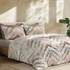 Sansaar by DDdecor Bedsheet with 2 Pillow Covers - Venice - Sierra - Blushgrey - Geometric Abstract Pattern - 1 Pc