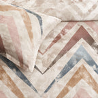 Sansaar by DDdecor Bedsheet with 2 Pillow Covers - Venice - Sierra - Blushgrey - Geometric Abstract Pattern - 1 Pc
