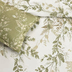 Sansaar by DDdecor Bedsheet with 2 Pillow Covers - Venice - Linden - Flaxen - Botanical Leaf Print Pattern - 1 Pc