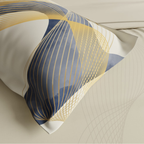 D'Decor Premier Wavescape Pistachio Shell Abstract Digitally Printed 5-Piece Double Bedsheet Set | RM165 Pistachio Shell