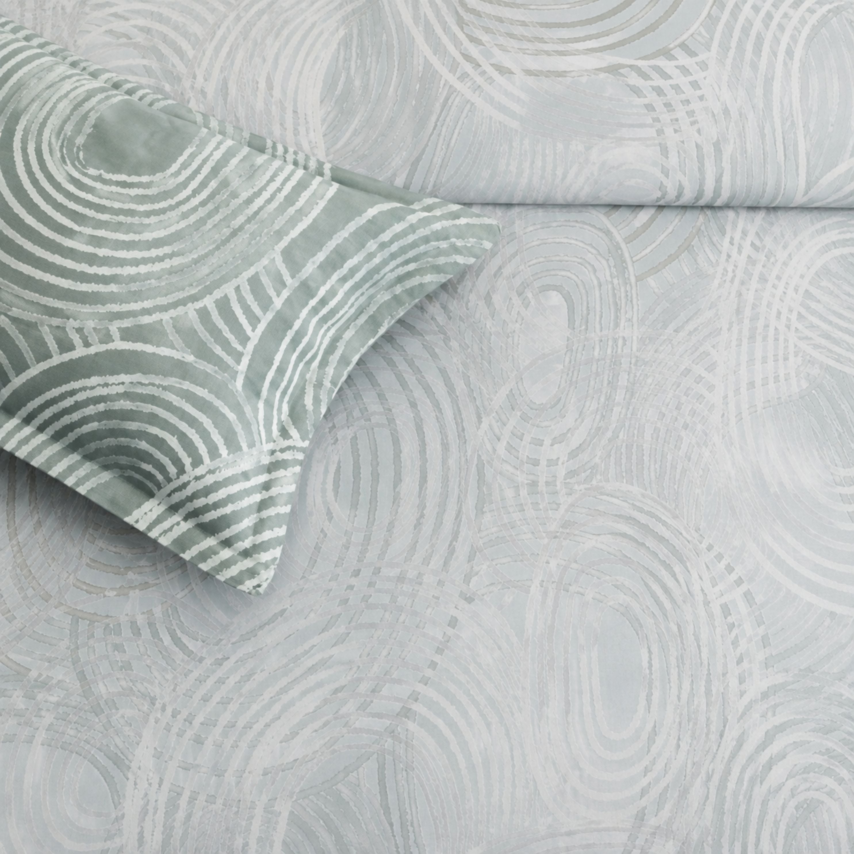 Sansaar by D'Decor Bedsheet with 2 Pillow Covers - Venice - Orbit - Vapour - Abstract Wave Pattern - 1 Pc