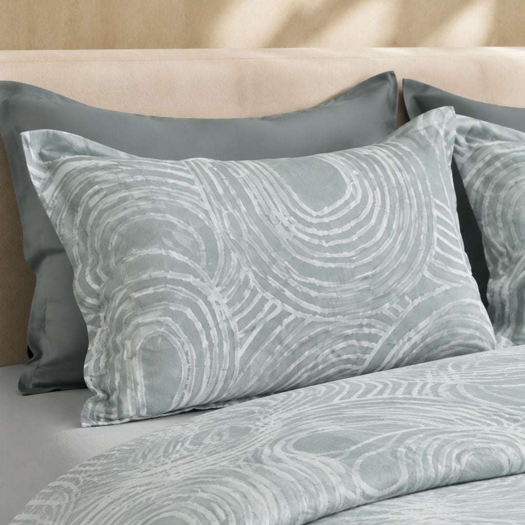 Sansaar by D'Decor Bedsheet with 2 Pillow Covers - Venice - Orbit - Vapour - Abstract Wave Pattern - 1 Pc