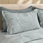Sansaar by D'Decor Bedsheet with 2 Pillow Covers - Venice - Orbit - Vapour - Abstract Wave Pattern - 1 Pc