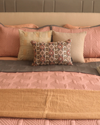 Sadyaska Quilted Old Rose and Dark Grey Magnolia Reversible 1 Pcs Bedspread