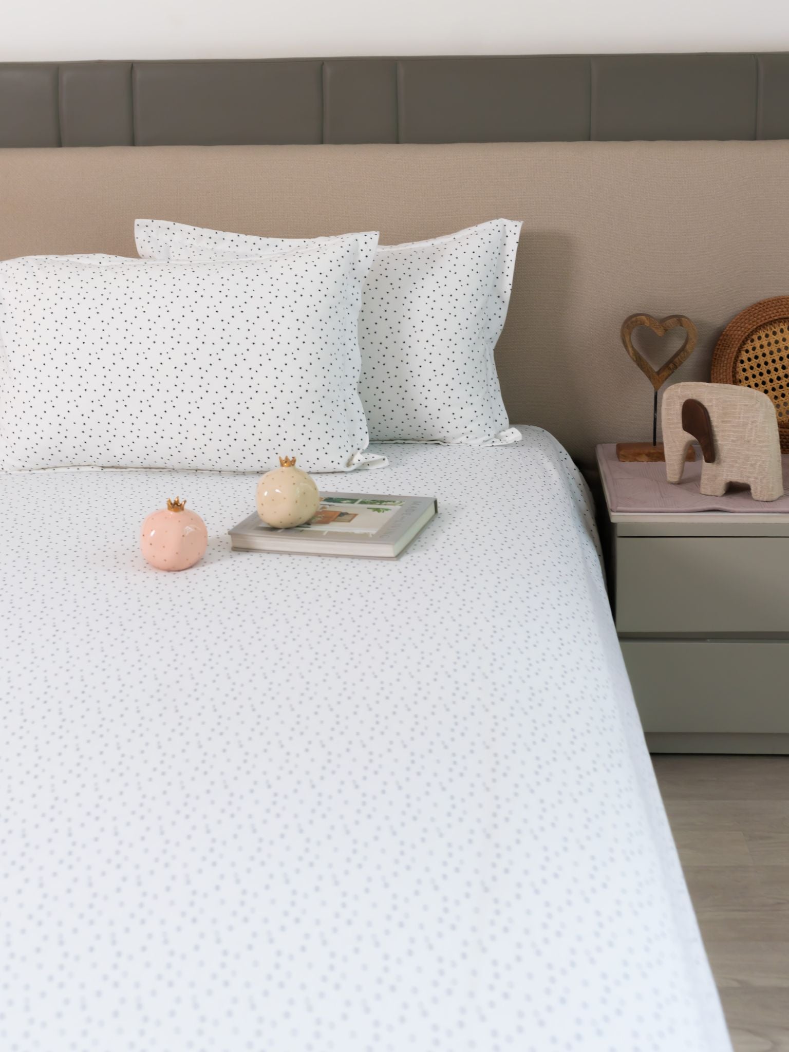 Sadyaska Twinkle Twinkle Lil Star Ivory Printed Cotton Set 1 Pcs Bedsheet