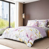 Sansaar by DDdecor Bedsheet with 4 Pillow Covers - Dreamcatcher - Fiora- Lilac - Floral Botanical Print Pattern - 1 Pc