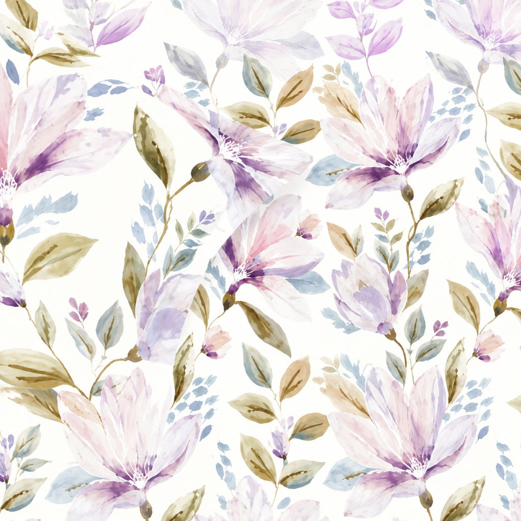 Sansaar by DDdecor Bedsheet with 4 Pillow Covers - Dreamcatcher - Fiora- Lilac - Floral Botanical Print Pattern - 1 Pc
