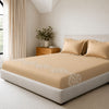 Sansaar by DDdecor Large Bedsheet Set with 2 Pillow Covers - Quillon - Cinnamon Swirl - Embroidered - 1 Pc