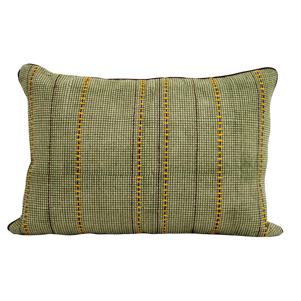 Sadyaska Handmade Block Printed s Green Color (12" X 18")… 1 Pcs Cushion Cover