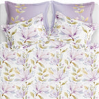 Sansaar by DDdecor Bedsheet with 4 Pillow Covers - Dreamcatcher - Fiora- Lilac - Floral Botanical Print Pattern - 1 Pc