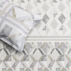 Sansaar by D'Decor Bedsheet with 4 Pillow Covers - Dreamcatcher - Armonia - Dovetail - Geometric Contemporary Pattern - 1 Pc