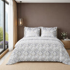 Sansaar by D'Decor Bedsheet with 4 Pillow Covers - Dreamcatcher - Armonia - Dovetail - Geometric Contemporary Pattern - 1 Pc