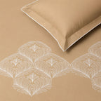 Sansaar by DDdecor Large Bedsheet Set with 2 Pillow Covers - Quillon - Cinnamon Swirl - Embroidered - 1 Pc
