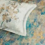 D'Decor Platinum AW25 Elara Dull Gold Floral Digitally Printed 5-Piece Double Bedsheet Set | RP232 Elara Dull Gold