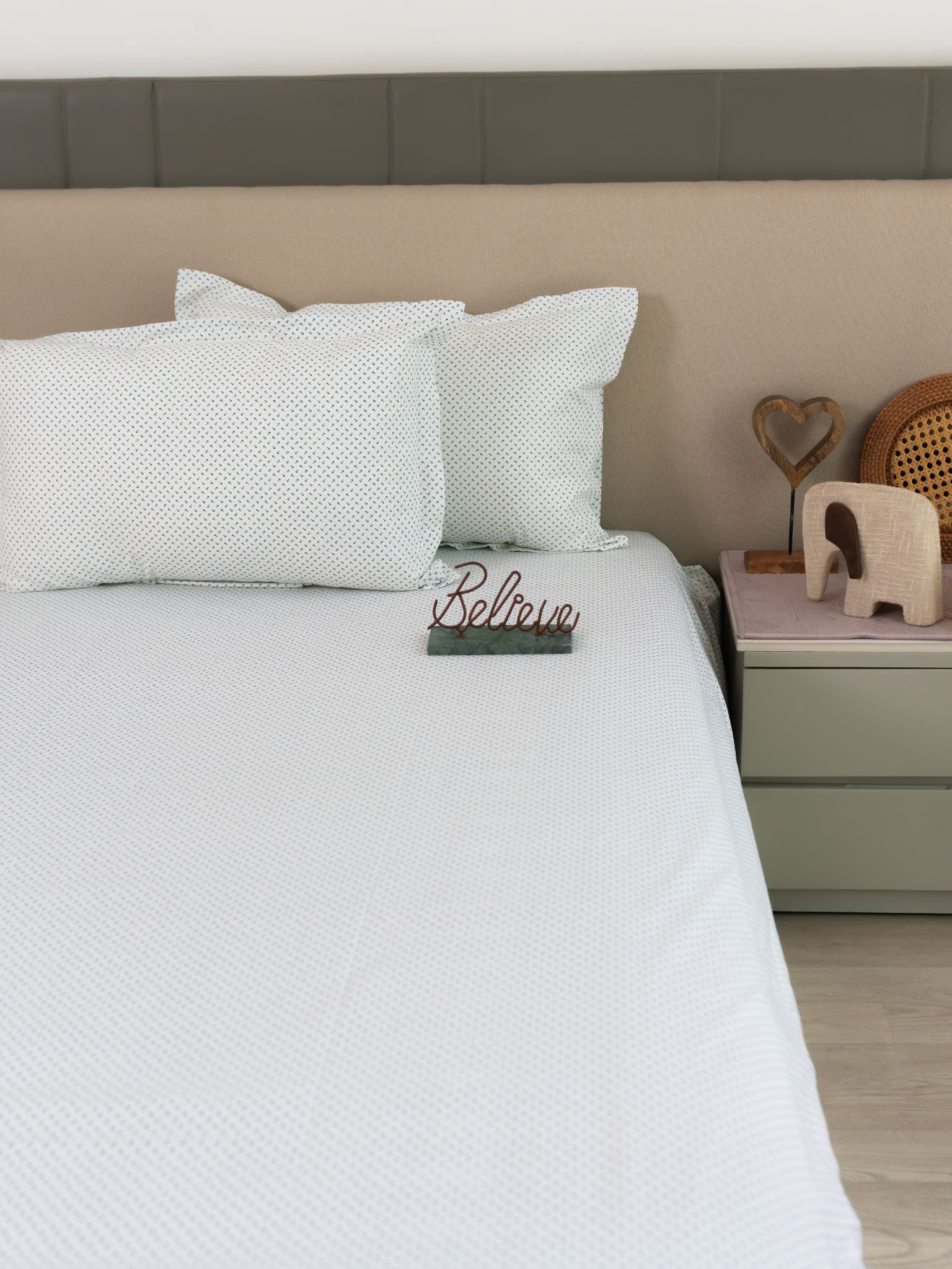 Sadyaska Nauti Crew Ivory Printed Cotton Set 1 Pcs Bedsheet
