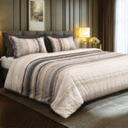 Sansaar by D'Decor Super King Bedsheet with 2 Pillow Covers - Hazel - Sediment - Stone - Contemporary Abstract Pattern - 1 Pc