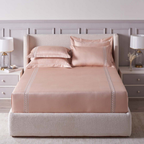 D.Decor Imperial II Ansonia Amberlight Elegant Embroidered 5-Piece Double Bedsheet Set | IP07 Amberlight