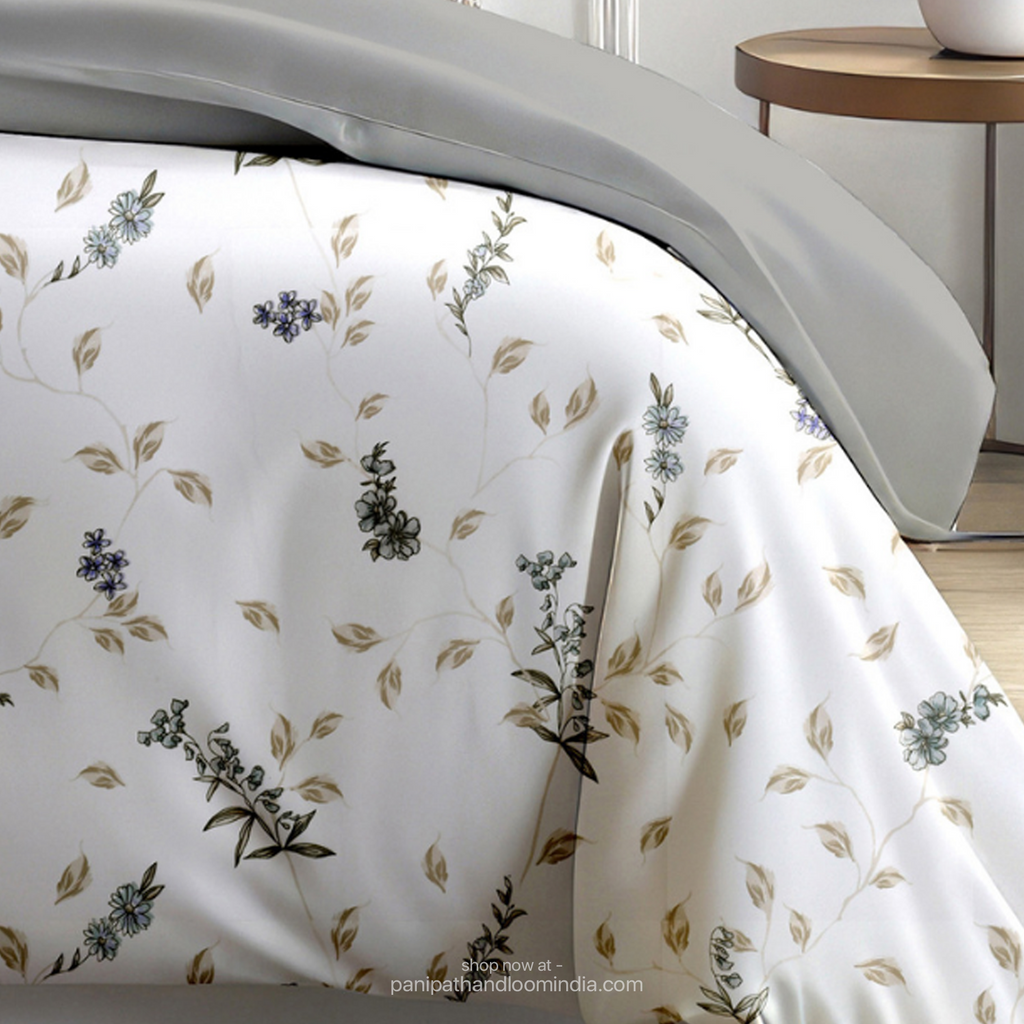 Linsdon Home House of Whites Floral Whimsy | Dusky Rose Digitally Printed 100% Cotton King Bedsheet Set
