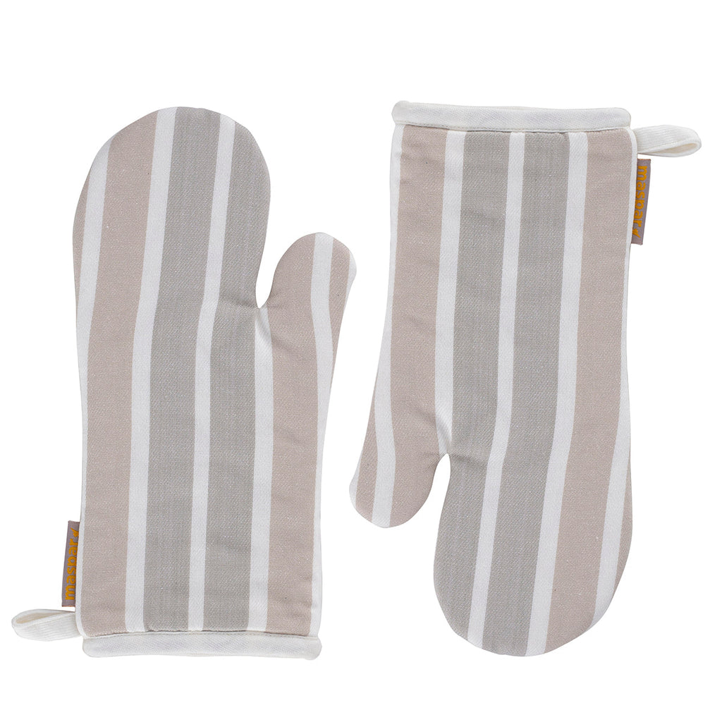 Maspar Printed Clem 2 PC Oven Mitt Set Beige