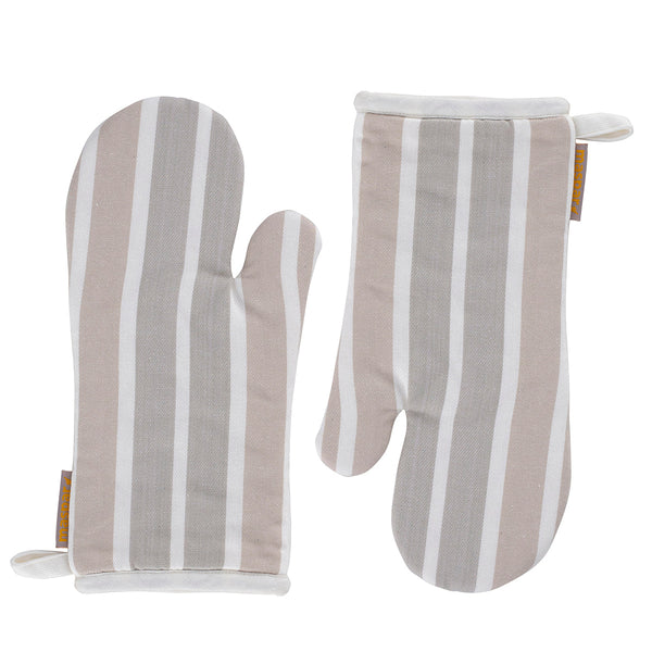 Maspar Printed Clem 2 PC Oven Mitt Set Beige