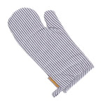 Maspar Printed Ticking Stripe 2 PC Oven Mitt Set Black