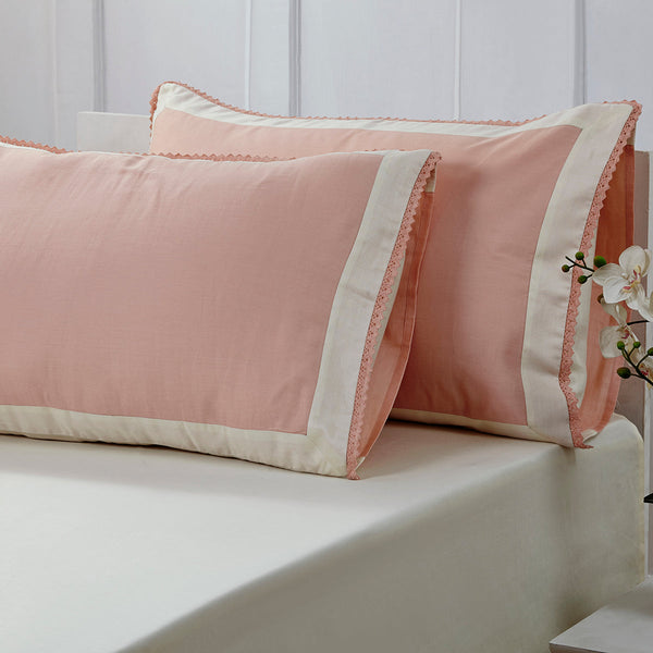 Little Maspar Printed Cotton Satin 2PC Pillow Case Set Pink