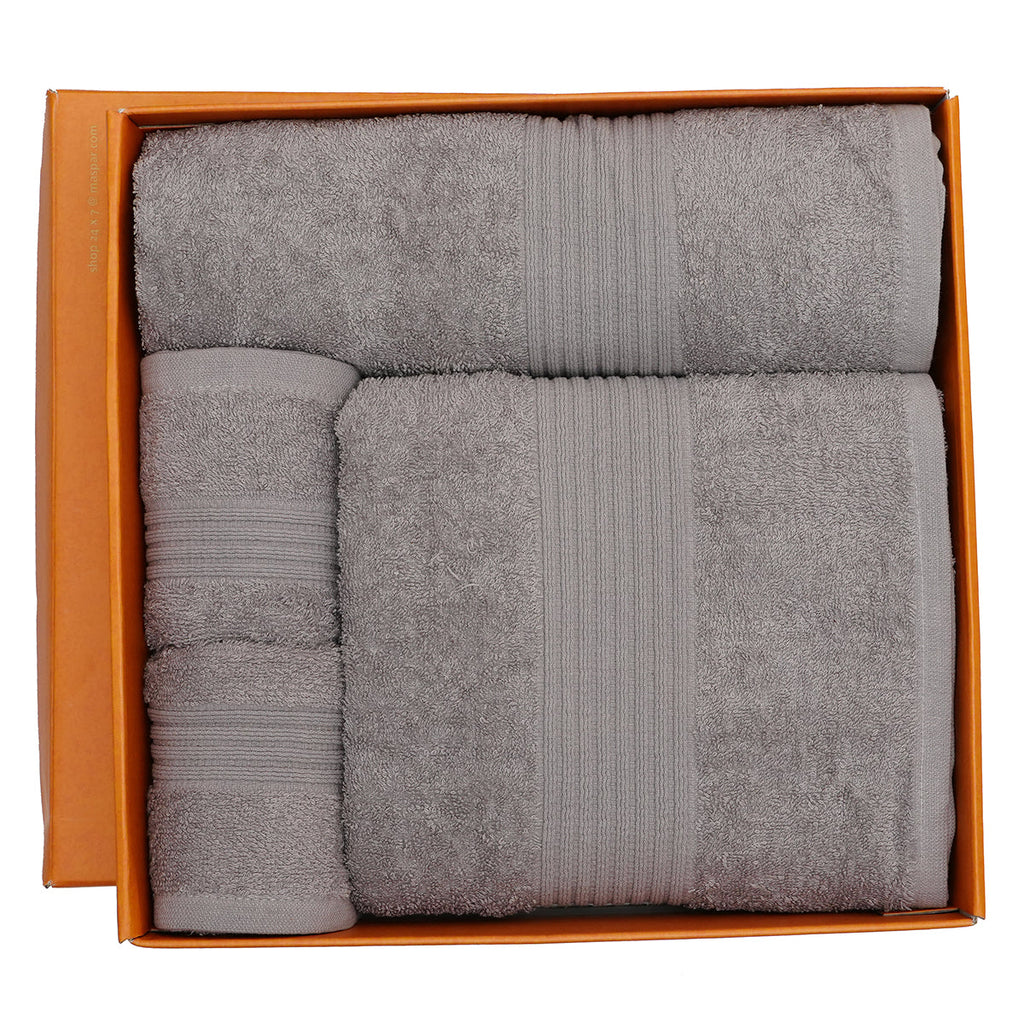 Hermosa Jeneth 100% Cotton Solid Towel Set Grey