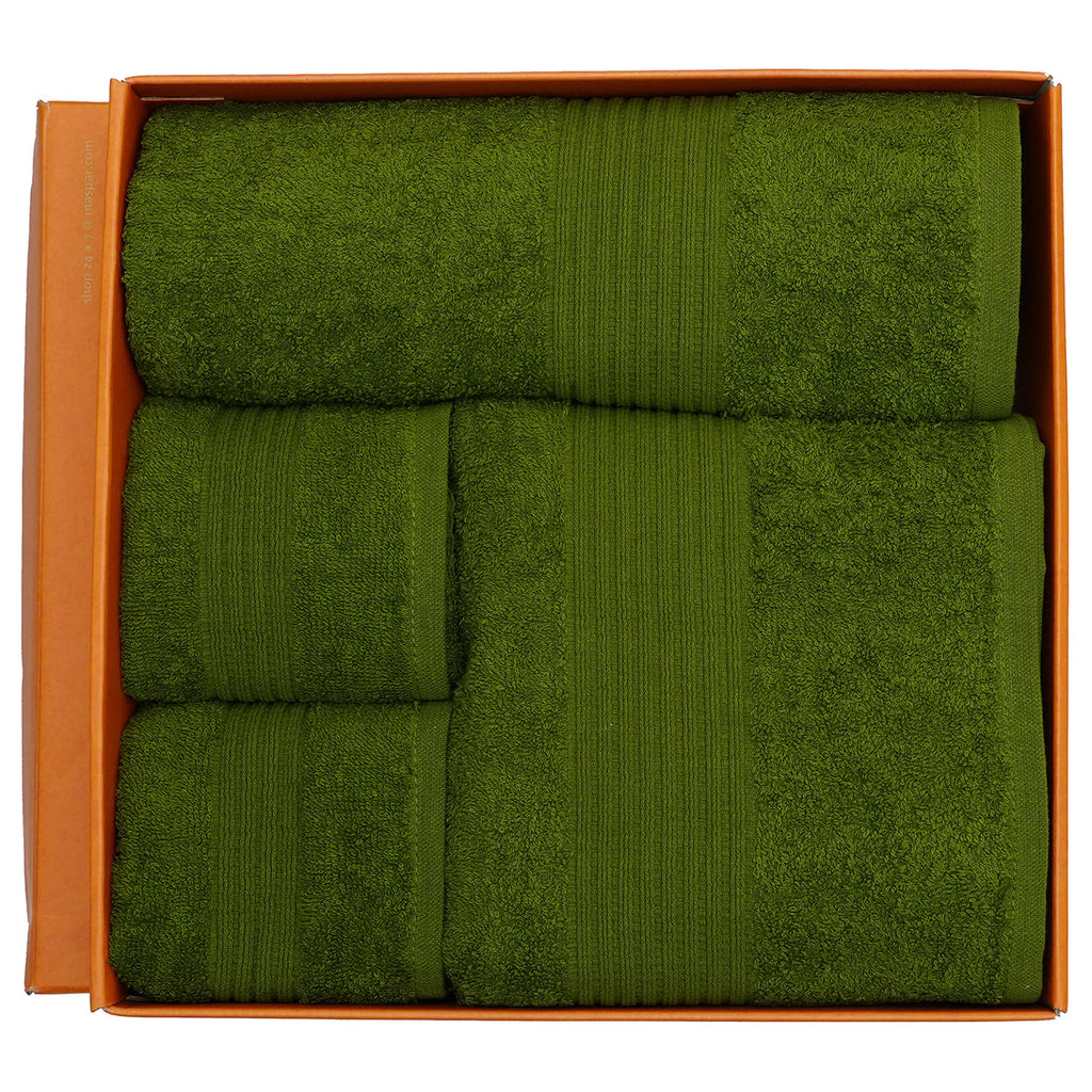 Hermosa Jeneth 100% Cotton Solid Towel Set Green