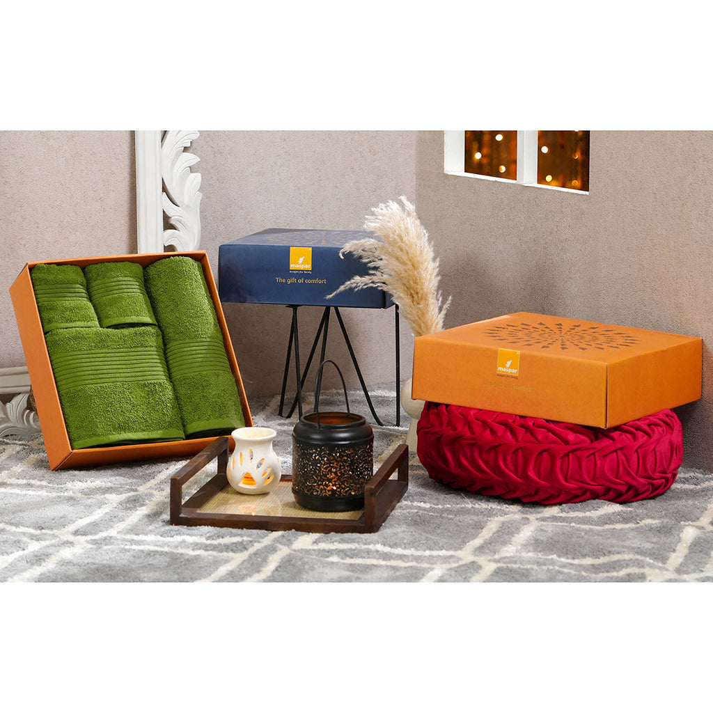 Hermosa Jeneth 100% Cotton Solid Towel Set Green