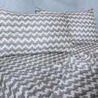 Whimsy Nature Twisty Melange Digital Printed 100% Cotton Blue Bedsheet with Pillow Case