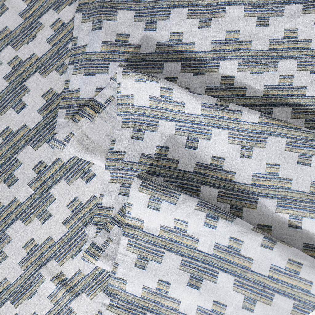 Whimsy Nature Twisty Melange Digital Printed 100% Cotton Blue Bedsheet with Pillow Case