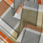Whimsy Nature Vivid Plaid Woven 100% Cotton Rust Duvet Cover with Pillow Case