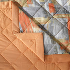 Whimsy Nature Brush Strokes Quilt/Quilted Bed Cover Rust