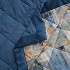 Whimsy Nature Brush Strokes 300GSM Quilt/Quilted Bed Cover Blue