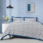 Whimsy Nature Twisty Melange Quilt/Quilted Bed Cover Blue