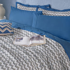 Whimsy Nature Twisty Melange Quilt/Quilted Bed Cover Blue