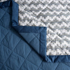 Whimsy Nature Twisty Melange Quilt/Quilted Bed Cover Blue