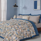 Whimsy Nature Brush Strokes Blue 8pcs Quilt/Quilted Bed Cover