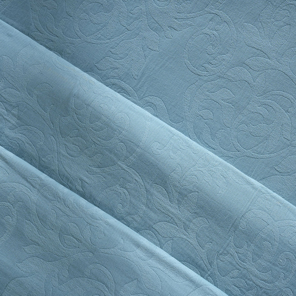 Classical Impression Curly Scroll 100% Cotton Bed Cover Blue