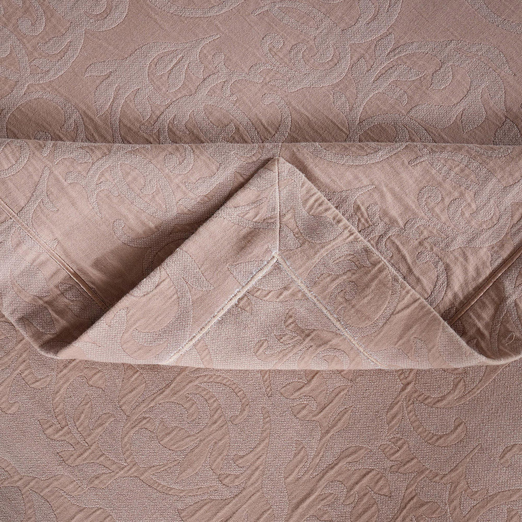 Classical Impression Curly Scroll 100% Cotton 8pcs Bed Cover Set Rust