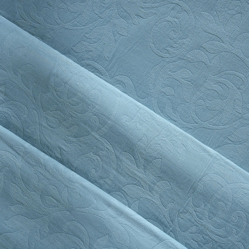 Classical Impression Curly Scroll 100% Cotton 8pcs Bed Cover Set Blue