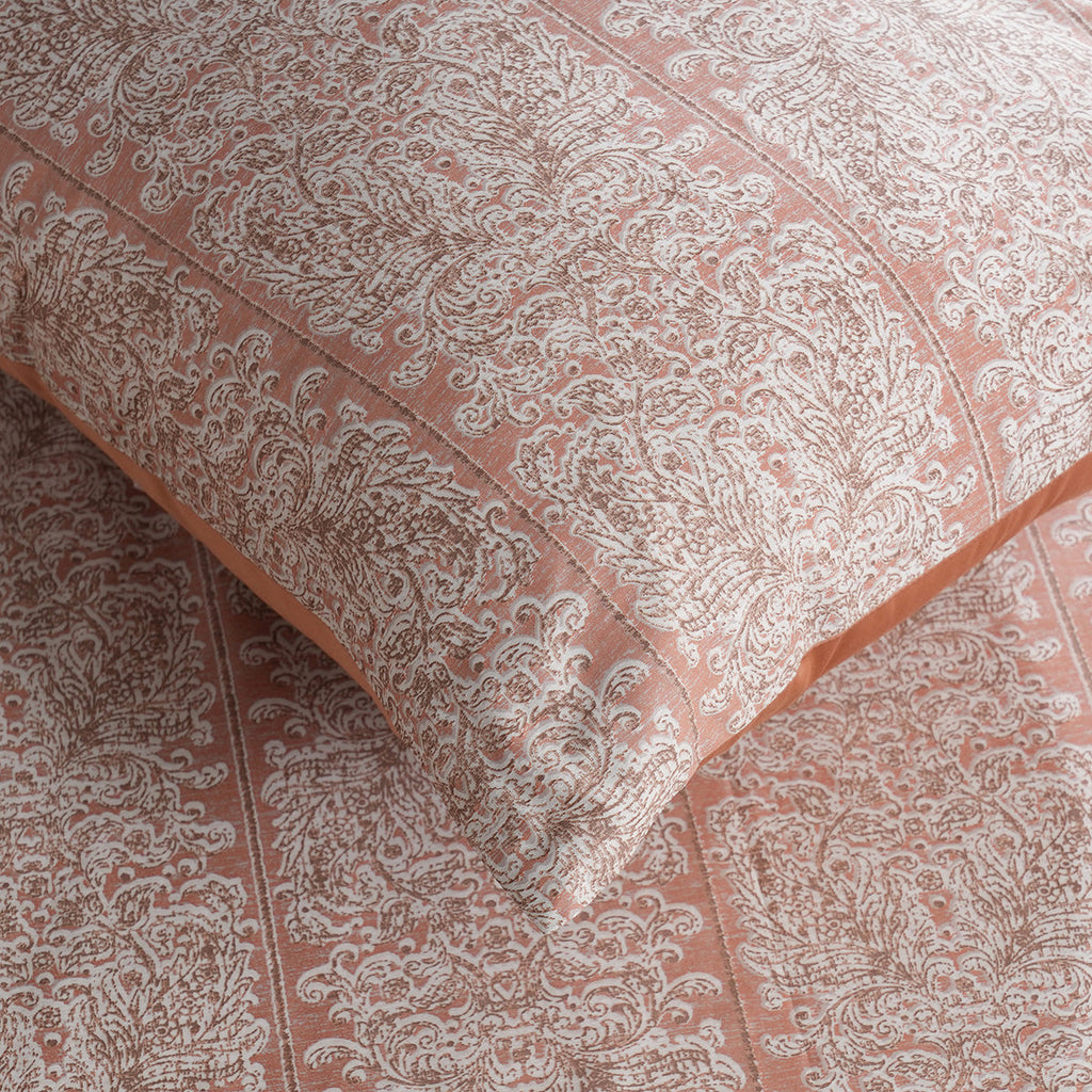 Classical Impression Folkloric 100% Cotton Bedsheet with Pillow Case Rust
